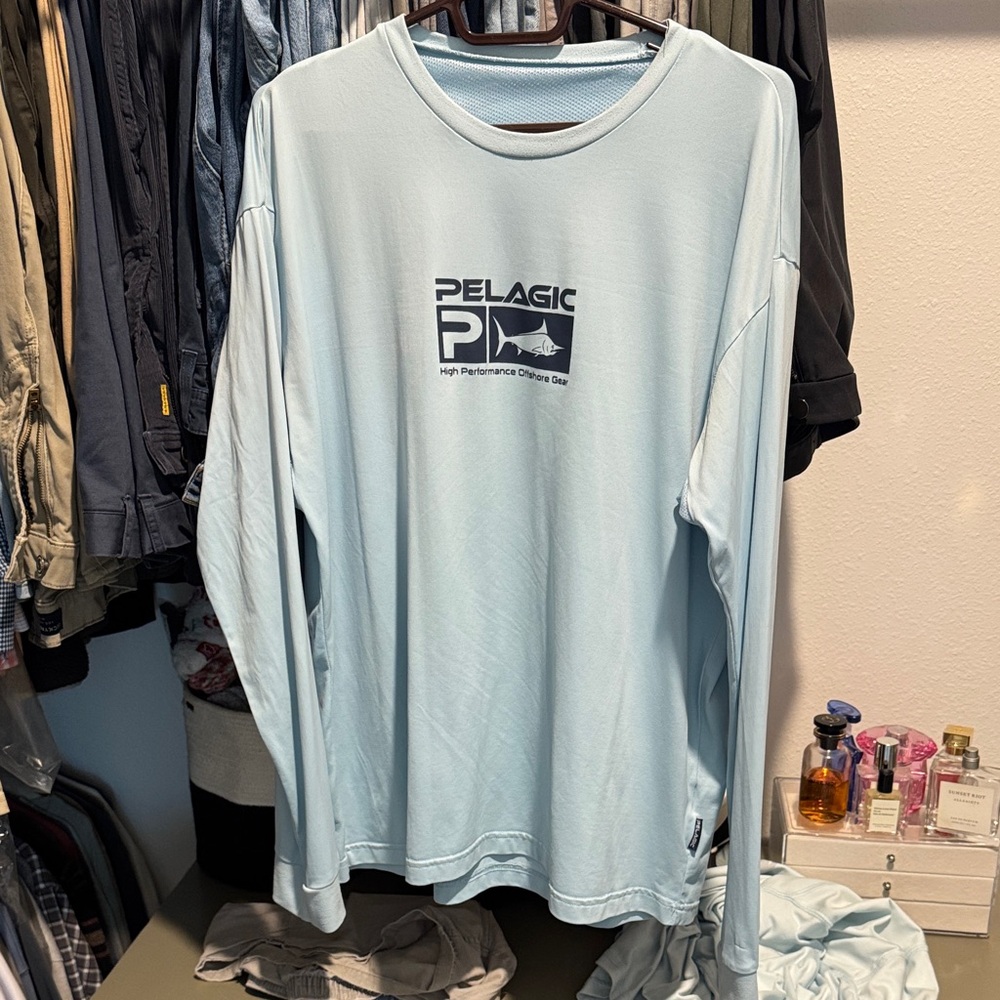 Pelagic Sky Blue Long Sleeve Tee